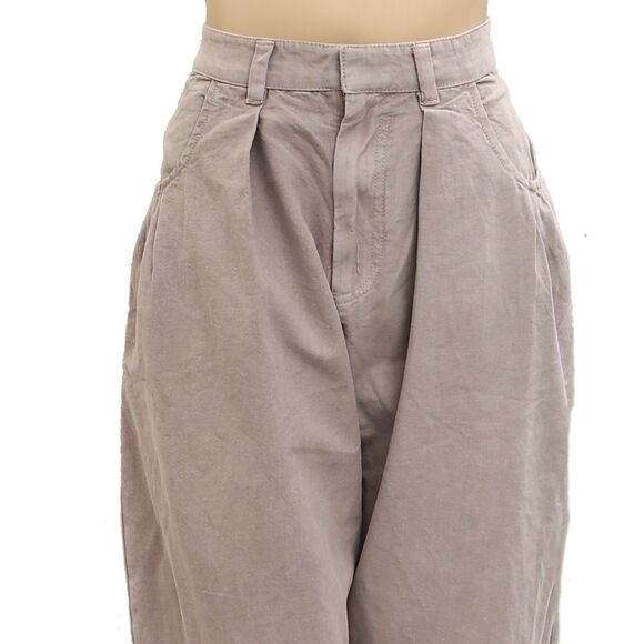 Free People Sweet Talk Chino Trousers Pants Mid-Rise Wide Leg Pleated S 279560 - Picture 7 of 9